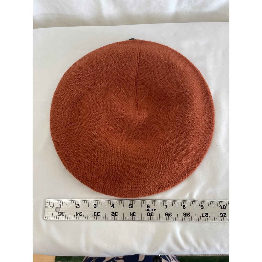 NWT Stylink Womens Beret Hat Rust Orange Burnt Sienna Knit French Style Classic